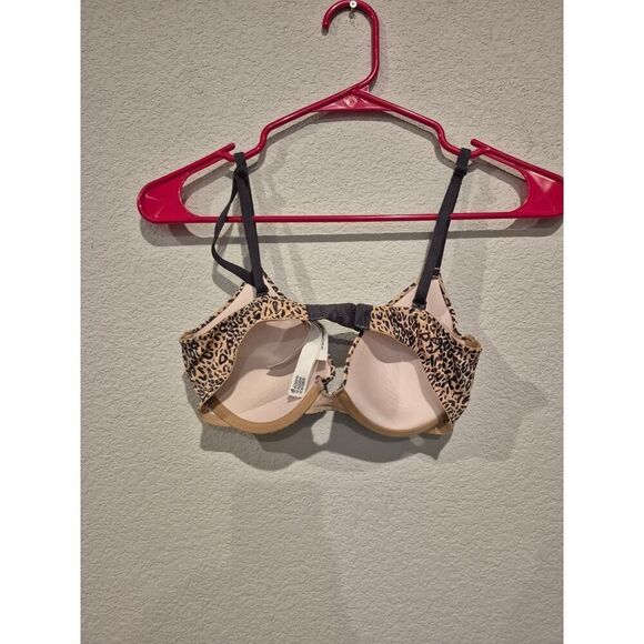 Victoria's Secret Pink Leopard Print Push Up Bra Underwire Lingerie 32C NWT - Picture 2 of 7